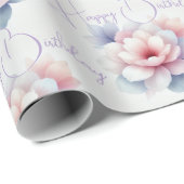 パステルパーソナライズされたフラワーラッピング紙 ラッピングペーパー (ロールコーナー)