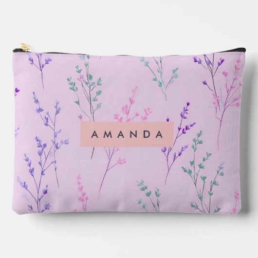 パステルパーソナライズされたフローラエレガント、 アクセサリーポーチ (正面)