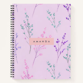 パステルパーソナライズされたフローラエレガント、 ノートブック