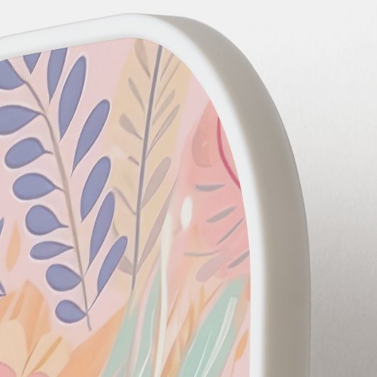 パステルパーソナライズされたフローラ名前をカスタムするギフト ピックルボールラケット (左詳細)