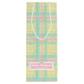 パステルパーソナライズされたプレイドクリスマス ワインギフトバッグ (裏面)