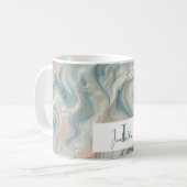 パステルパーソナライズされたマーブルクラシックマググ コーヒーマグカップ (正面左)