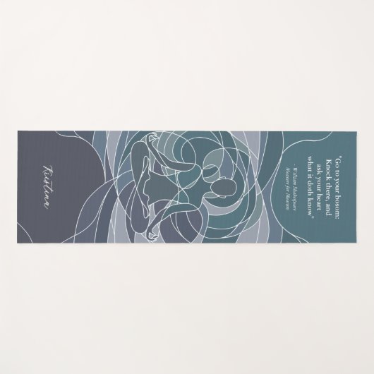 パステルパーソナライズされたモダンエレガント引用文 ヨガマット (正面(横))