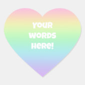 パステルパーソナライズされたレインボーエンベロープステッカー ハートシール (正面)