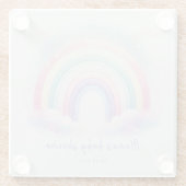 パステルパーソナライズされたレインボーガラスコースター ガラスコースター (裏面)