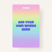 パステルパーソナライズされたレインボーグラデーションバッジ バッジ (裏面)