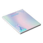 パステルパーソナライズされたレインボーマーメイド ノートパッド (アングル)