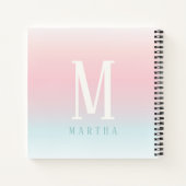 パステルパーソナライズされたレインボー名ノートパッド ノートブック (裏面)