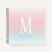 パステルパーソナライズされたレインボー名ノートパッド ノートブック (正面)