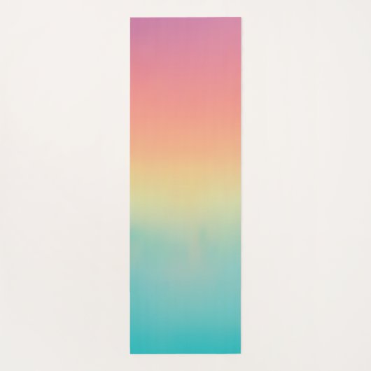 パステルパーソナライズされたレインボー ヨガマット (裏面)