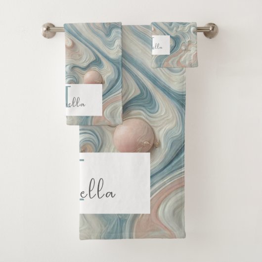 パステルパーソナライズされた大理石バスルーム用タオルセット バスタオルセット (インサイチュ)