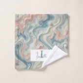 パステルパーソナライズされた大理石バスルーム用タオルセット バスタオルセット (ウォッシュタオル)