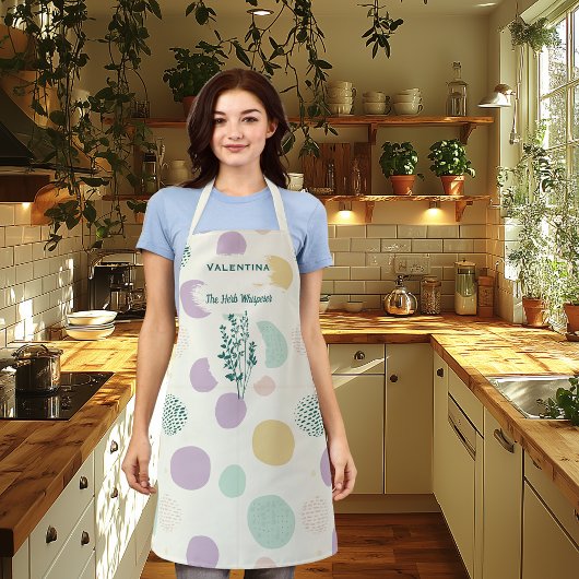 パステルパーソナライズされた幾何学模様のハーブウィスパー エプロン