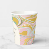 パステルパーソナライズされた抽象芸術卒業パーティー 紙コップ (左)