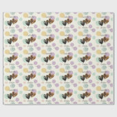 パステルパーソナライズされた水玉模様（写真と名前） ラッピングペーパー (フラット)