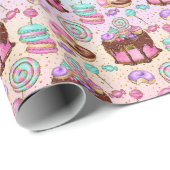 パステルパーティースイーツ誕生日 ラッピングペーパー (ロールコーナー)