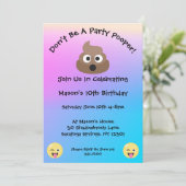 パステルパーティーポーパーエモジ誕生日招待状 招待状 (スタンド正面)