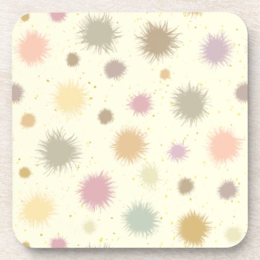 パステルパーティー花粉 – シームレスパターン。 コースター (正面)
