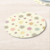 パステルパーティー花粉 – シームレスパターン。 ラウンドペーパーコースター (アングル)