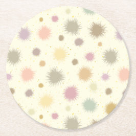 パステルパーティー花粉 – シームレスパターン。 ラウンドペーパーコースター