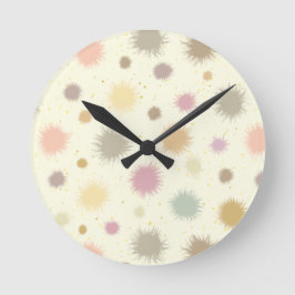 パステルパーティー花粉 – 継ぎ目のない模様。     ラウンド壁時計