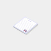 パステルパープルかわいいチビ(小さくかわいく書いた感じ)フロッグホールディングハート ポストイット (アングル)