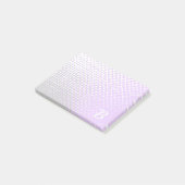 パステルパープルとグレーの2トーン勾配モノグラム ポストイット (アングル)