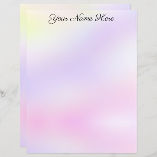 パステルパープルとピンクの文房具 (正面/裏面)