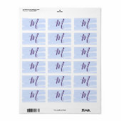 パステルパープルの水彩モノグラム 名前 レトロ ラベル (フルシート)