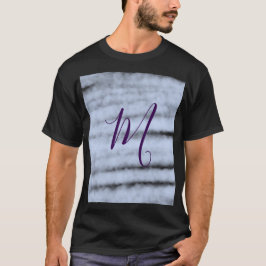 パステルパープルの水彩モノグラム 名前 レトロ Tシャツ