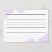 パステルパープルの花柄 ブライダルシャワーレシピカード エンクロージャーカード (裏面)