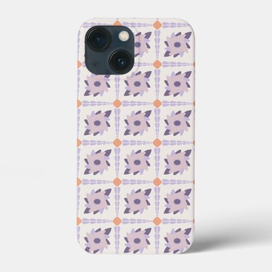 パステルパープルの装飾的なカラフルタイル Case-Mate iPhoneケース (裏面)
