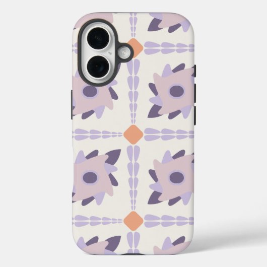 パステルパープルの装飾的なカラフルタイル Case-Mate iPhoneケース (裏面)