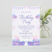 パステルパープルの風船 誕生日パーティー (スタンド正面)