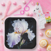 パステルパープルアイリスブロッサム ペーパープレート (パーティー)