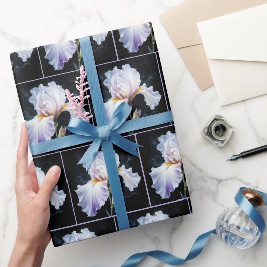 パステルパープルアイリスブロッサム ラッピングペーパー (ギフト)