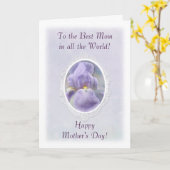 パステルパープルアイリスマザーズデイカード カード (黄色い花)