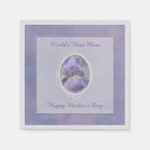 パステルパープルアイリスマザーズデイ紙ナプキンス スタンダードカクテルナプキン (正面)