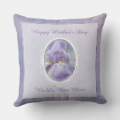 パステルパープルアイリスマザーズデイ装飾用クッション クッション (裏面)