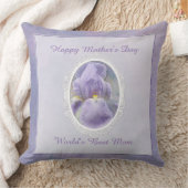 パステルパープルアイリスマザーズデイ装飾用クッション クッション (ブランケット)