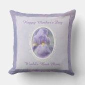 パステルパープルアイリスマザーズデイ装飾用クッション クッション (正面)