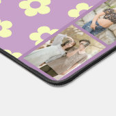 パステルパープルイエローキュートデイジー名写真コラージュ デスクマット (コーナー)