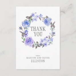 パステルパープルウォーターカラーフローラ|ありがとう サンキューカード