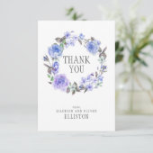 パステルパープルウォーターカラーフローラ|ありがとう サンキューカード (スタンド正面)