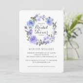 パステルパープルウォーターカラーフローラ | ブライダルシャワー 招待状 (スタンド正面)