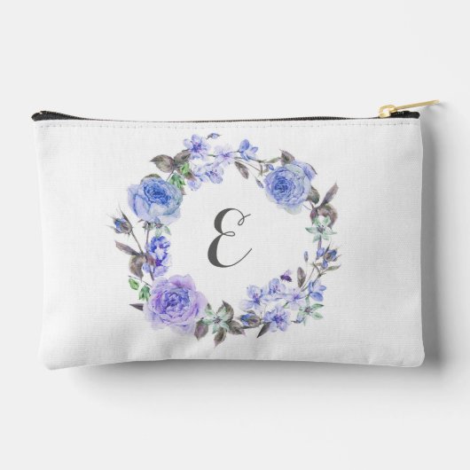 パステルパープルウォーターカラーフローラ |モノグラム アクセサリーポーチ (裏面)