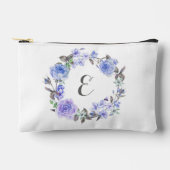 パステルパープルウォーターカラーフローラ |モノグラム アクセサリーポーチ (正面)