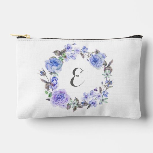 パステルパープルウォーターカラーフローラ |モノグラム アクセサリーポーチ (正面)