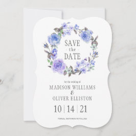 パステルパープルウォーターカラーフローラ |日付の保存 セーブザデート