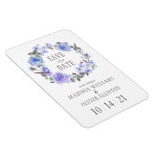 パステルパープルウォーターカラーフローラ |日付の保存 マグネット (右側)